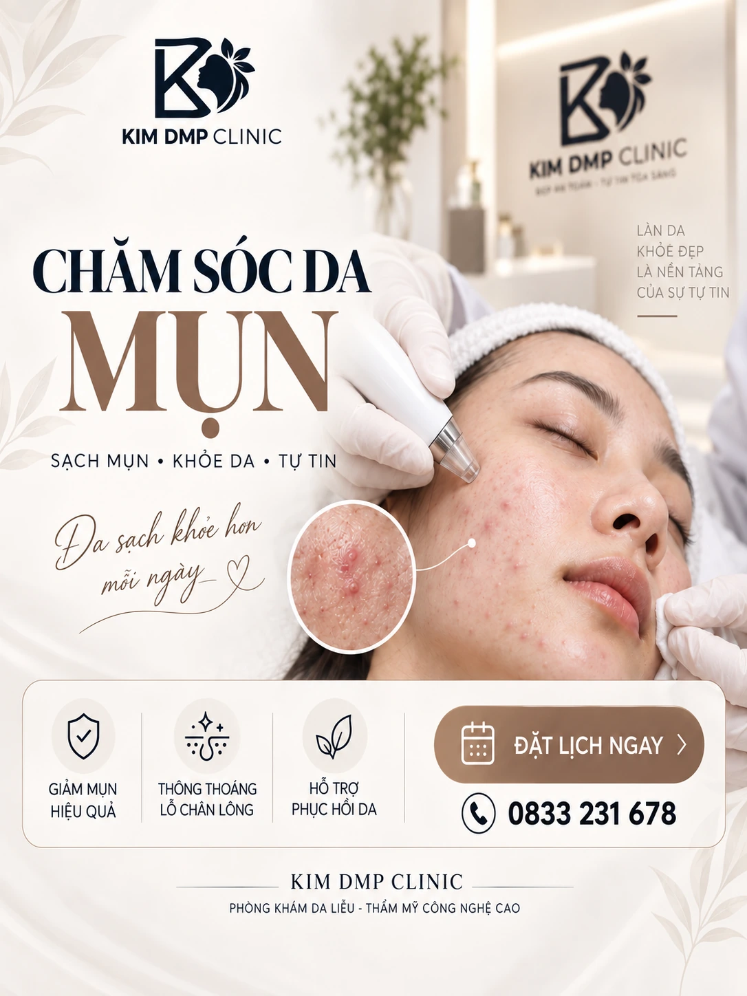 Mụn - sẹo rỗ tại phòng khám da liễu Kim DMP Gò Vấp